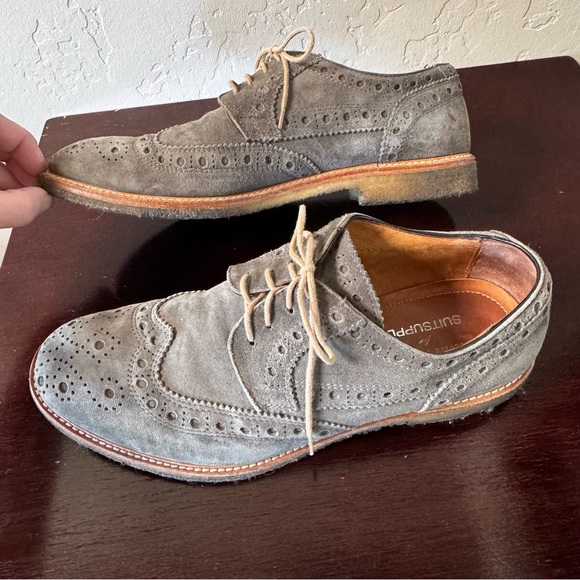 Antonio Maurizi for Suit Supply Gray Suede Oxfords Wing Tips main image 10